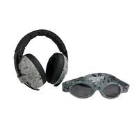 Banz Cuffie antirumore e occhiali da sole per bambini, cuffie antirumore e occhiali da sole avvolgenti, per neonati e bambini, 0-36 mesi, cinghie regolabili, protezione UV al 100%, SNR 31dB