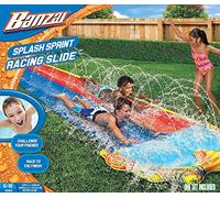 Banzai 42323, Scivolo ad acqua doppio con irrigatore, due corsie, per gare, 488 x 147 x 6.3 cm