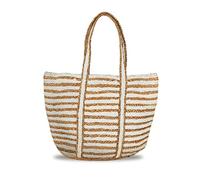 Banzaii borsa donna estiva colorata, borsa mare in paglia intrecciata, interamente realizzata a mano Mykonos Bianco