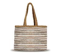 Banzaii borsa donna estiva colorata, borsa mare in paglia intrecciata, interamente realizzata a mano Saint-Tropez Beige