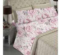 Banzaii - Completo Lenzuola Francese In Microfibra Made in Italy con Angolo h alto 30 cm Giulia Rosa