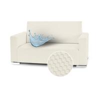 Banzaii Copridivano 1 Posto Elasticizzato Impermeabile Panna Antimacchia con Braccioli Sagomati, Made in Italy