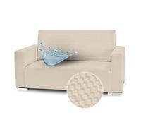 Banzaii Copridivano 2 Posti Elasticizzato Impermeabile Beige Antimacchia con Braccioli Sagomati, Made in Italy