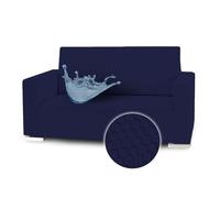 Banzaii Copridivano 2 Posti Elasticizzato Impermeabile Blu Antimacchia con Braccioli Sagomati, Made in Italy