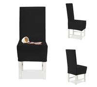 Banzaii - Coprisedia Antimacchia con Schienale - Vestisedia Seduta e Schienale per sedie da cucina, sala da pranzo, cerimonia, ristoranti - 4 Pezzi Nero Made in Italy