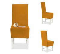Banzaii - Coprisedia Antimacchia con Schienale - Vestisedia Seduta e Schienale per sedie da cucina, sala da pranzo, cerimonia, ristoranti - 2 Pezzi Oro Made in Italy