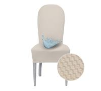 Banzaii Coprisedia con Schienale Tondo 4 Pezzi Impermeabili, Antimacchia, Elasticizzati - Vestisedia Seduta e Schienale Tondo per Cucina, Sala da Pranzo, Ristorante - Beige, Made in Italy