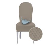 Banzaii Coprisedia con Schienale Tondo 6 Pezzi Impermeabili, Antimacchia, Elasticizzati - Vestisedia Seduta e Schienale Tondo per Cucina, Sala da Pranzo, Ristorante - Sabbia, Made in Italy