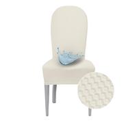 Banzaii Coprisedia con Schienale Tondo 6 Pezzi Impermeabili, Antimacchia, Elasticizzati - Vestisedia Seduta e Schienale Tondo per Cucina, Sala da Pranzo, Ristorante - Panna, Made in Italy