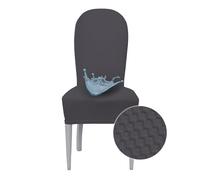 Banzaii Coprisedia con Schienale Tondo 6 Pezzi Impermeabili, Antimacchia, Elasticizzati - Vestisedia Seduta e Schienale Tondo per Cucina, Sala da Pranzo, Ristorante - Grigio Scuro, Made in Italy