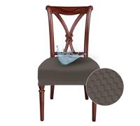 Banzaii Coprisedia Senza Schienale 2 Pezzi Impermeabili, Antimacchia, Elasticizzati - Coprisedia solo Seduta per Cucina, Sala da Pranzo, Ufficio, Ristorante - Tortora, Made in Italy