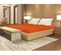 Banzaii Lenzuolo con Angoli Una Piazza e Mezza 100% Puro Cotone, Lenzuolo Sotto con Elastico per Materassi con altezza fino a 30 cm, Made in Italy colore Arancio