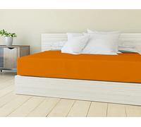 Banzaii Lenzuolo con Angoli Una Piazza e Mezza in Microfibra, No Stiro, Lenzuolo Sotto con Elastico Adatto a Materassi Alti fino a 30 cm, Made in Italy Arancio Chiaro