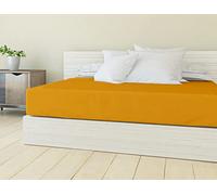 Banzaii Lenzuolo sotto con Angoli in Microfibra trattamento Manopesca, No Stiro, Matrimoniale Maxi 180 x 200 x 30 cm, adatto sia a materassi alti che bassi, Giallo Made in Italy