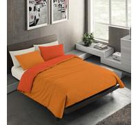 Banzaii Set Copripiumino Matrimoniale Microfibra Double Face, Arancio | Copripiumino 250x200 cm, Morbido Effetto Manopesca No Stiro con Federa Double Face, Facile da Lavare, Made in Italy