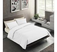 Banzaii Set Copripiumino Matrimoniale Microfibra Double Face, Bianco | Copripiumino 250x200 cm, Morbido Effetto Manopesca No Stiro con Federa Double Face, Facile da Lavare, Made in Italy