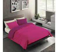 Banzaii Set Copripiumino Matrimoniale Microfibra Double Face, Fuxia | Copripiumino 250x200 cm, Morbido Effetto Manopesca No Stiro con Federa Double Face, Facile da Lavare, Made in Italy