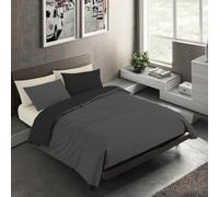 Banzaii Set Copripiumino Matrimoniale Microfibra Double Face, Grigio SC | Copripiumino 250x200 cm, Morbido Effetto Manopesca No Stiro con Federa Double Face, Facile da Lavare, Made in Italy