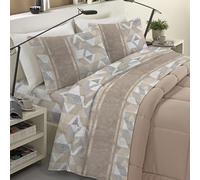 BANZAII TEXTILE INNOVATOR ONLINE CoBanzaii Completo Lenzuola Invernale Felpate in Flanella Anti-Pilling 100% Cotone Singolo (per Materasso 80/90 cm, Altezza Fino a 35 cm) Dalila Beige