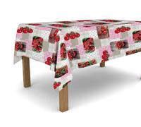 Banzaii Tovaglia in PVC Cerata Antimacchia Resistente a Sole e Intemperie Facile Da Tagliare Nella Misura Che Vuoi - Estate Rosa 140x400 cm