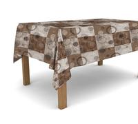 Banzaii Tovaglia in PVC Cerata Antimacchia Resistente a Sole e Intemperie Facile Da Tagliare Nella Misura Che Vuoi - Cerchi Beige 140x500 cm