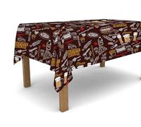 Banzaii Tovaglia in PVC Cerata Antimacchia Resistente a Sole e Intemperie Facile Da Tagliare Nella Misura Che Vuoi - Happy Hour Marrone 140x200 cm
