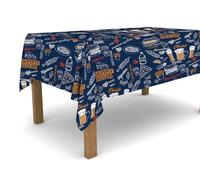 Banzaii Tovaglia in PVC Cerata Antimacchia Resistente a Sole e Intemperie Facile Da Tagliare Nella Misura Che Vuoi - Happy Hour Blu 140x400 cm