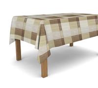 Banzaii Tovaglia in PVC Cerata Antimacchia Resistente a Sole e Intemperie Facile Da Tagliare Nella Misura Che Vuoi - Quadri Beige 140x400 cm