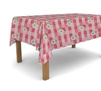 Banzaii Tovaglia in PVC Cerata Antimacchia Resistente a Sole e Intemperie Facile Da Tagliare Nella Misura Che Vuoi - Margherite Rosa 140x300 cm