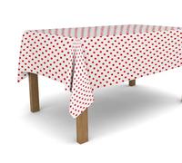 Banzaii Tovaglia in PVC Cerata Antimacchia Resistente a Sole e Intemperie Facile Da Tagliare Nella Misura Che Vuoi - Pois Rosso 140x300 cm