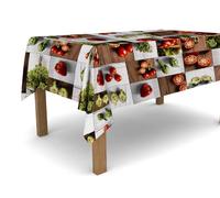 Banzaii Tovaglia in PVC Cerata Antimacchia Resistente a Sole e Intemperie Facile Da Tagliare Nella Misura Che Vuoi - Ortaggi Marrone 140x400 cm