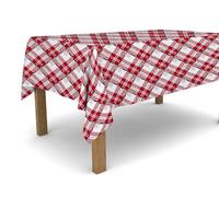 Banzaii Tovaglia in PVC Cerata Antimacchia Resistente a Sole e Intemperie Facile Da Tagliare Nella Misura Che Vuoi - Rombi Rosso 140x300 cm