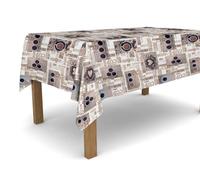 Banzaii Tovaglia in PVC Cerata Antimacchia Resistente a Sole e Intemperie Facile Da Tagliare Nella Misura Che Vuoi - Coffee 140x400 cm
