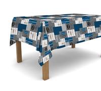 Banzaii Tovaglia in PVC Cerata Antimacchia Resistente a Sole e Intemperie Facile Da Tagliare Nella Misura Che Vuoi - Cuisine Blu 140x300 cm