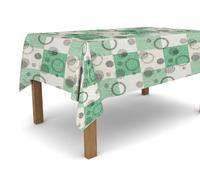Banzaii Tovaglia in PVC Cerata Antimacchia Resistente a Sole e Intemperie Facile Da Tagliare Nella Misura Che Vuoi - Cerchi Verde 140x100 cm