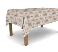 Banzaii Tovaglia in PVC Cerata Antimacchia Resistente a Sole e Intemperie Facile Da Tagliare Nella Misura Che Vuoi - Cuore Fiorito Beige 140x200 cm