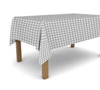 Banzaii Tovaglia in PVC Cerata Antimacchia Resistente a Sole e Intemperie Facile Da Tagliare Nella Misura Che Vuoi - Quadretto Grigio Chiaro 140x300 cm