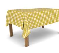 Banzaii Tovaglia in PVC Cerata Antimacchia Resistente a Sole e Intemperie Facile Da Tagliare Nella Misura Che Vuoi - Quadretto Giallo 140x400 cm