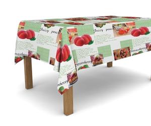 Banzaii Tovaglia in PVC Cerata Antimacchia Resistente a Sole e Intemperie Facile Da Tagliare Nella Misura Che Vuoi - Pesche Verde 140x300 cm