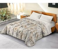 Banzaii Trapunta Invernale in Ecopiuma da 380 gr/mq anallergica e traspirante - Piumone Caldo e Morbido - Prodotto in Italia - Due piazze Matrimoniale 260x260 cm, Giulia Beige