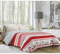 Banzaii trapunta invernale, piumone in tessuto di calda flanella, manopesca - Imbottitura 350 gr/mq termoisolante per inverni rigidi - Made in Italy, Matrimoniale 260x260 cm Renne Rosso