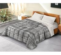 Banzaii Trapunta Matrimoniale 260x260 cm Invernale in Ecopiuma da 380 gr/mq calda e morbida - Piumone Invernale Anallergico e Traspirante - Prodotto in Italia - Gaia Grigio