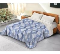 Banzaii Trapunta Singola 170x260 cm Invernale in Ecopiuma da 380 gr/mq calda e morbida - Piumone Invernale Anallergico e Traspirante - Prodotto in Italia - Miriam Blu