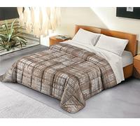 Banzaii Trapunta Una piazza e mezza 220x260 cm Invernale in Ecopiuma da 380 gr/mq calda e morbida - Piumone Invernale Anallergico e Traspirante - Prodotto in Italia - Gaia Beige