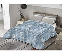 Banzaii Trapuntino Mezza Stagione, Copriletto Autunnale Primaverile, Trapuntato Imbottito Una Piazza e Mezza 220x260 cm Gaia Azzurro Made in Italy