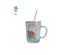Banzimiao Tazza di Latte con Bilancia, Tazza da latte con cannuccia, | Bicchiere con Cannuccia e Coperchio per caffè, succhi di frutta, tè freddo,350 ml (G)