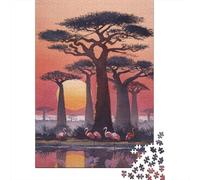 Baobab africano|Fenicottero| Puzzle Divertenti Per Tutta La Famiglia 38x26cm/1000pcs Adulti