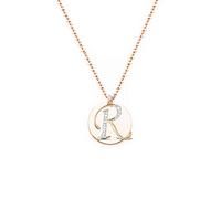 baobei collana girocollo lettera A-Z iniziale 14k oro rosa nome in acciaio inossidabile collana con ciondolo tondo personalizzata fatta a mano per donna ragazze senza nichel con portagioie (R)