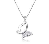 baobei Collana in argento Sterling 925 con ciondolo a forma di farfalla, in argento Sterling 925, regalo per donne e ragazze, con catena a cordolo in argento