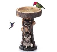 Baobiutin Ciotola da Bagno per Uccelli in Resina Procione Ornamenti da Giardino Giardino Artificiale mangiatoia per Uccelli Decorazione mangiatoia da Bagno per Animali in Piedi, all'aperto